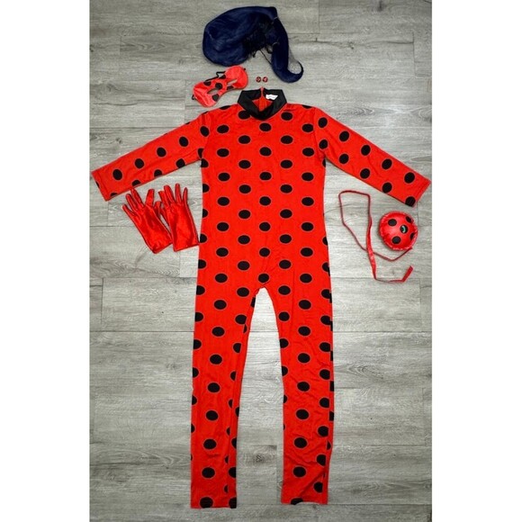 Other - Kids XL Red Polka Dot Costume Full Set Halloween Cosplay Dress Up Outfit